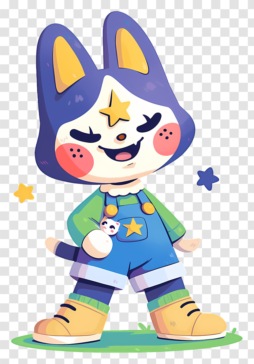Kawaii Cat - Cute Cat With Star Overalls Transparent PNG