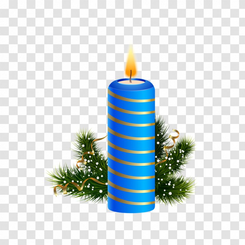 Blue Christmas Candle Birthday Cake Clip Art - Card - Free Tree Pull Material Transparent PNG