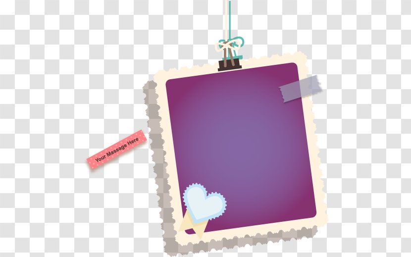 Picture Frame Adobe Illustrator Film - Magenta - Hand-painted Purple Heart-shaped Photo-meter Edge Transparent PNG