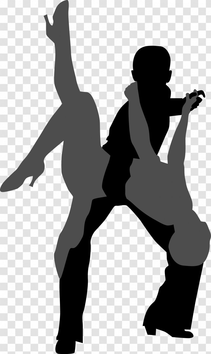 Dance Silhouette Shadow - Monochrome - Cartoon Dancing Men And Women Transparent PNG