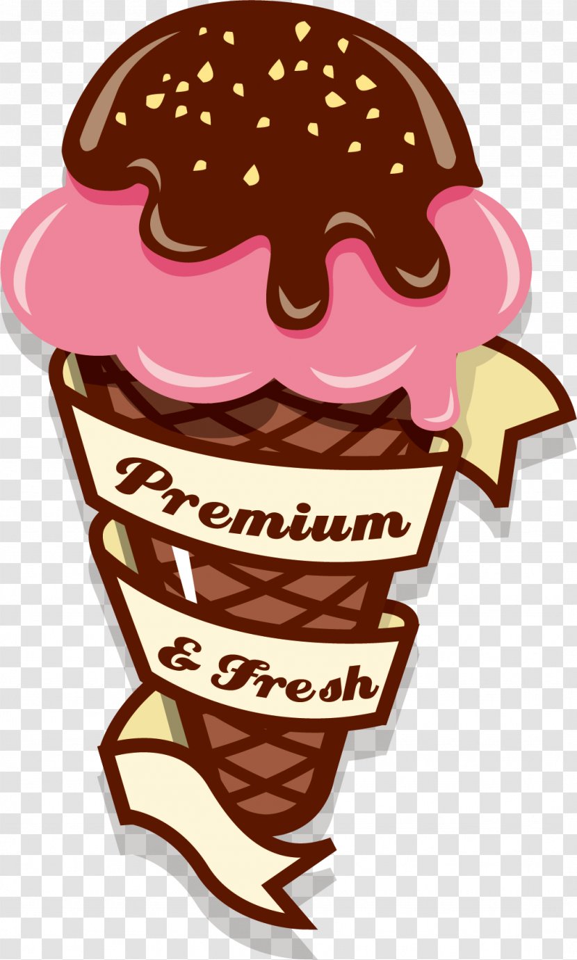 Ice Cream Food Label Poster - Dessert - Sales Cartoon Transparent PNG