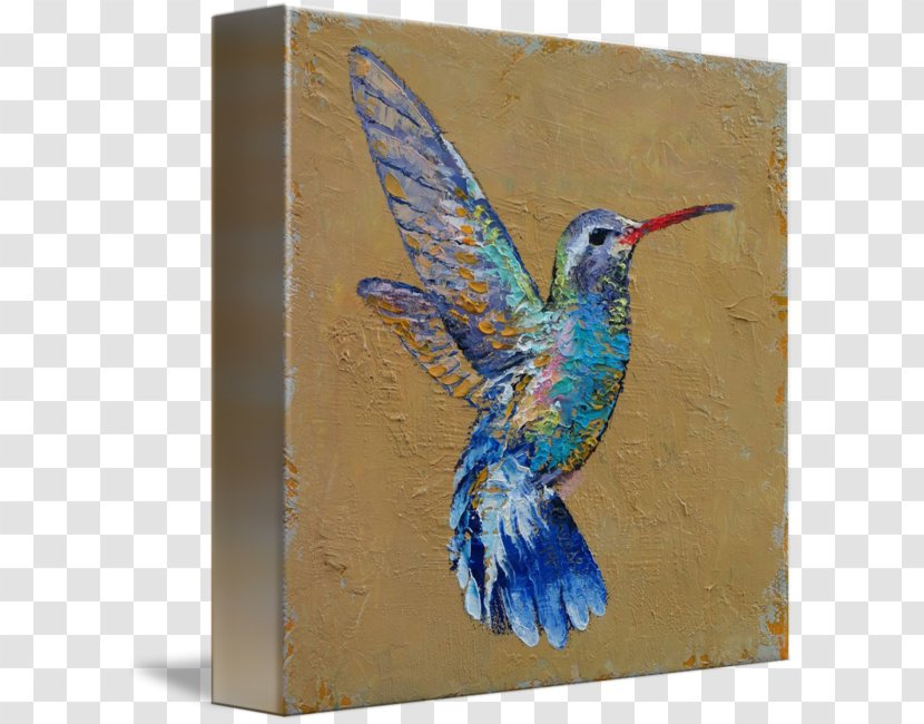 Hummingbird Acrylic Paint Canvas Print Painting Transparent PNG