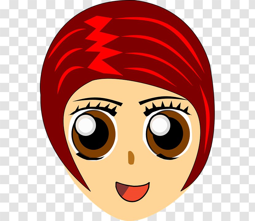 Red Hair Woman Clip Art - Head Transparent PNG