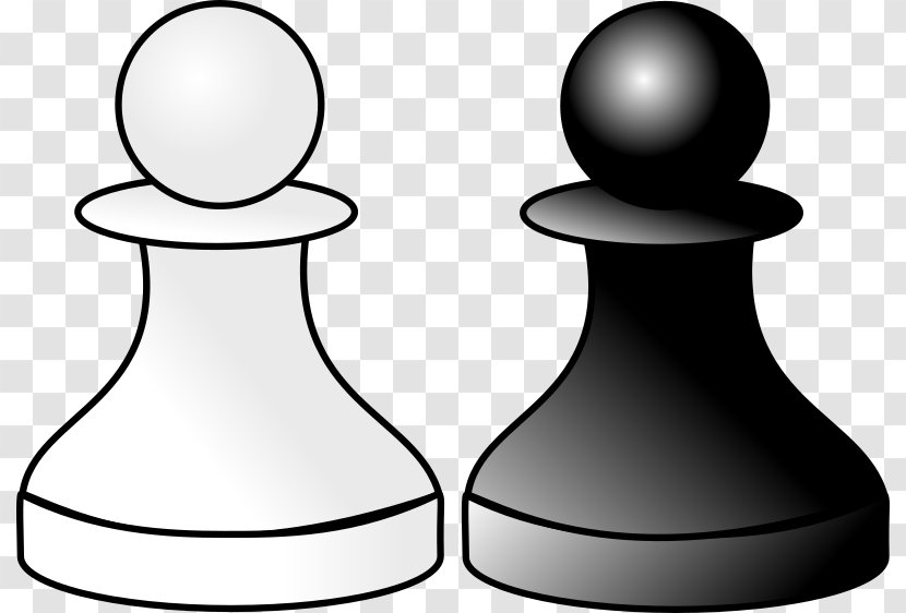 Chess Piece Black & White Pawn And In - Video Game - Background Transparent PNG