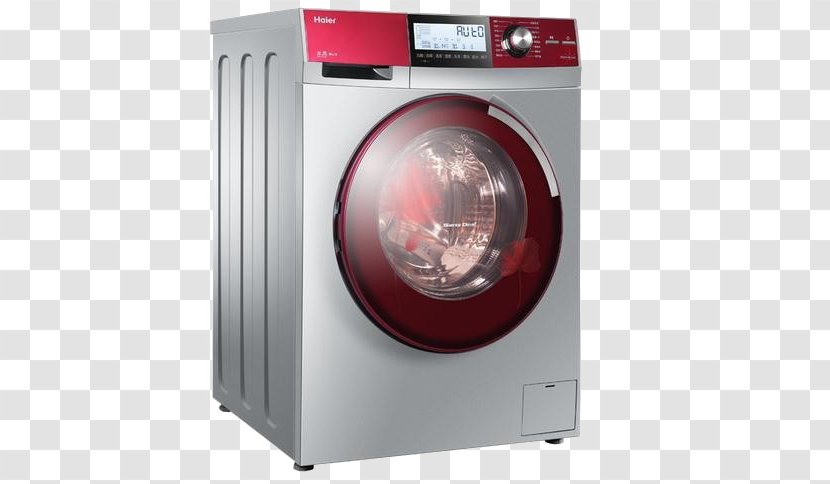 Washing Machine Haier - Major Appliance - Red China Wind Automatic Drum Transparent PNG