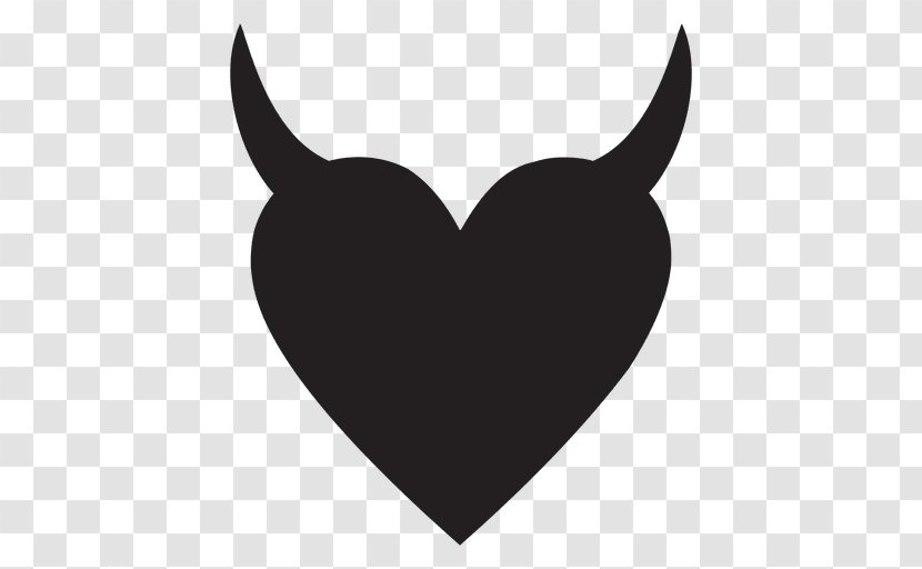 Clip Art - Heart - Demon Horns Transparent PNG