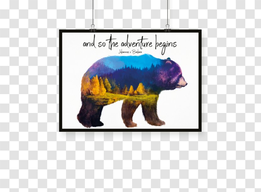 Watercolor Painting Poster Bear Canvas - Print - Adventure Transparent PNG