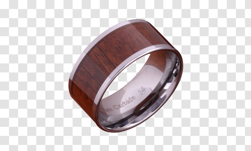 Wedding Ring Inlay Koa Titanium - Silver - Men's Flat Material Transparent PNG
