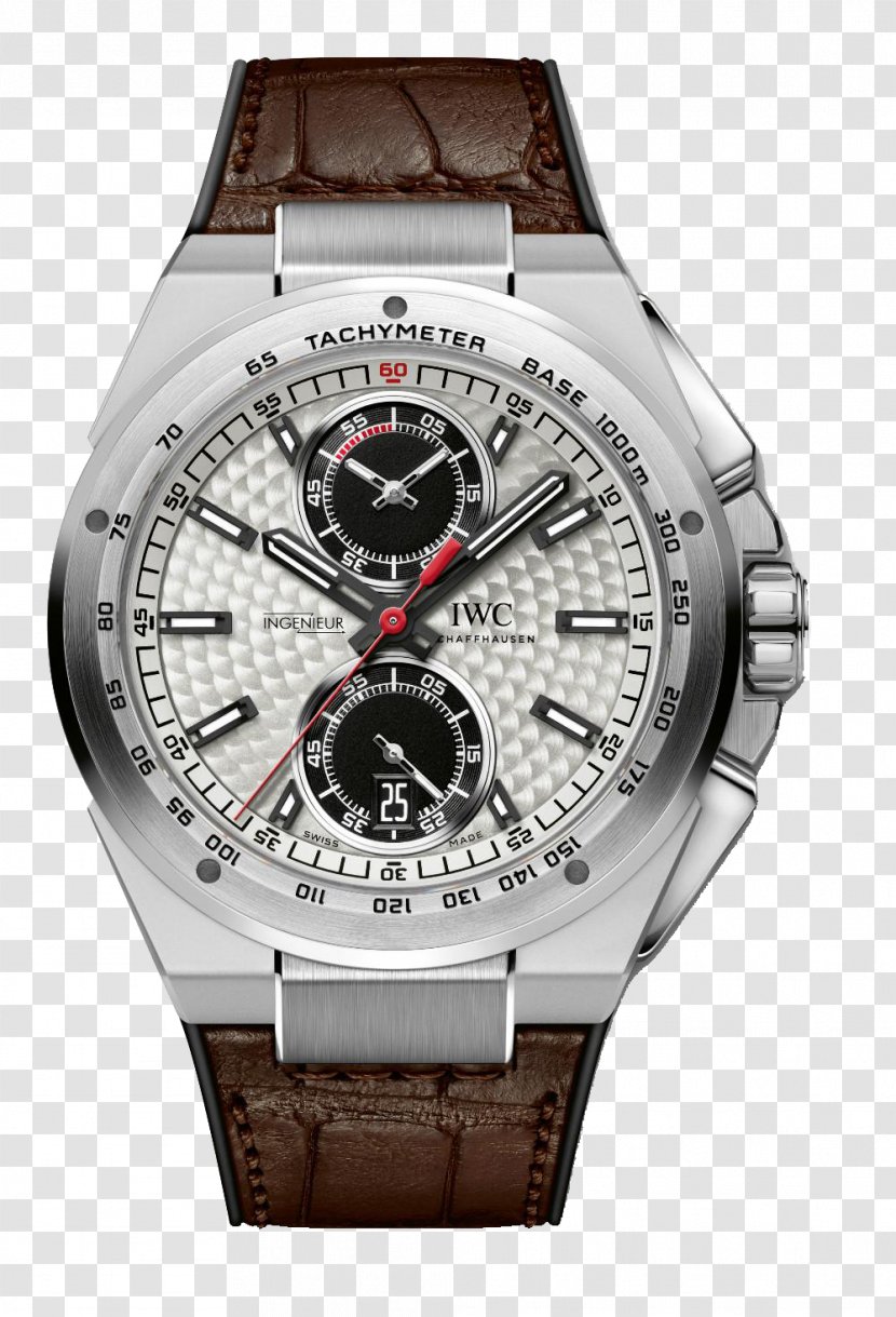 International Watch Company Chronograph Silver Arrows Automatic - IWC Coffee Color Wristwatch Male Transparent PNG