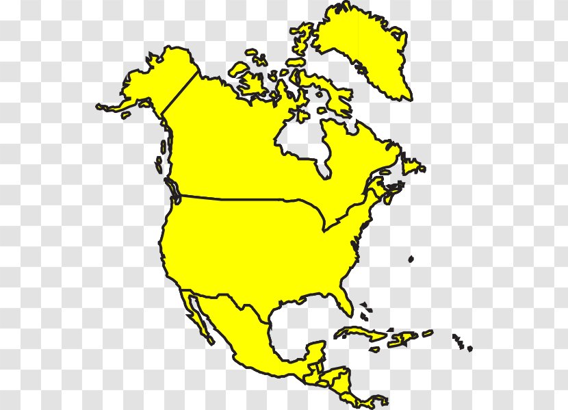 United States Blank Map Clip Art - Yellow Transparent PNG