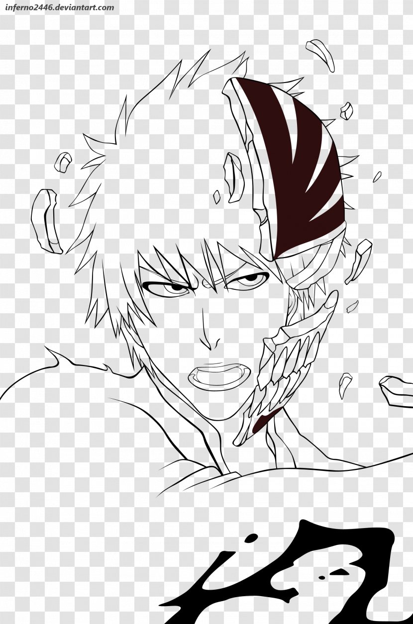 Ichigo Kurosaki Line Art Drawing Renji Abarai Bleach - Frame Transparent PNG