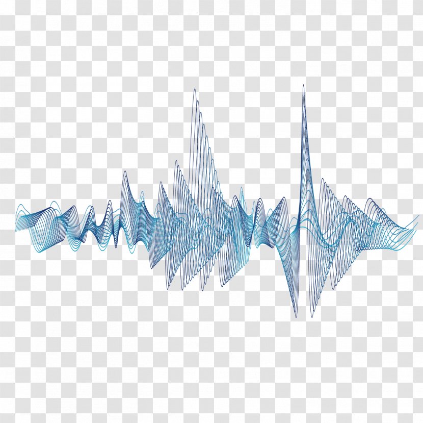 Waveform Ultrasound Acoustic Wave - Art Paper - Vector Ultrasonic Light Blue Transparent PNG