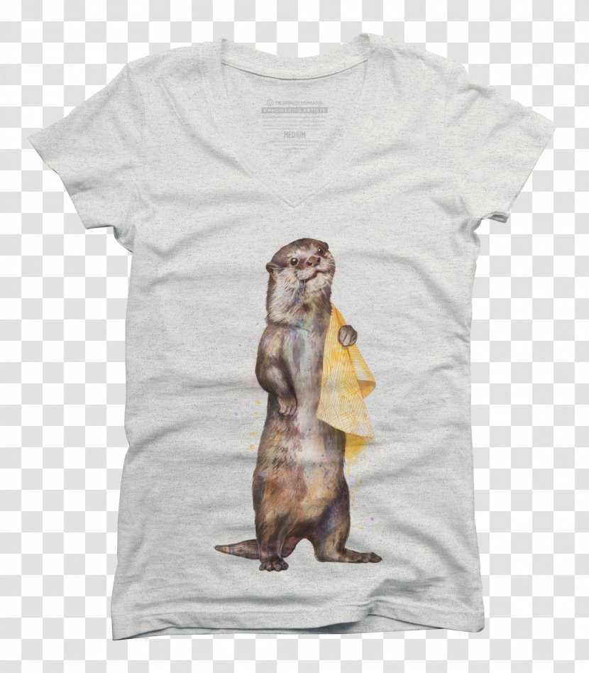 Otter T-shirt Canvas Douchegordijn - Art Transparent PNG
