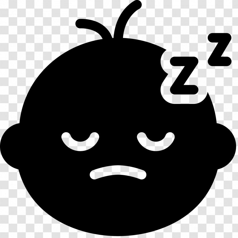 Smiley Emoticon Clip Art - Black And White - Baby Sleeping Transparent PNG