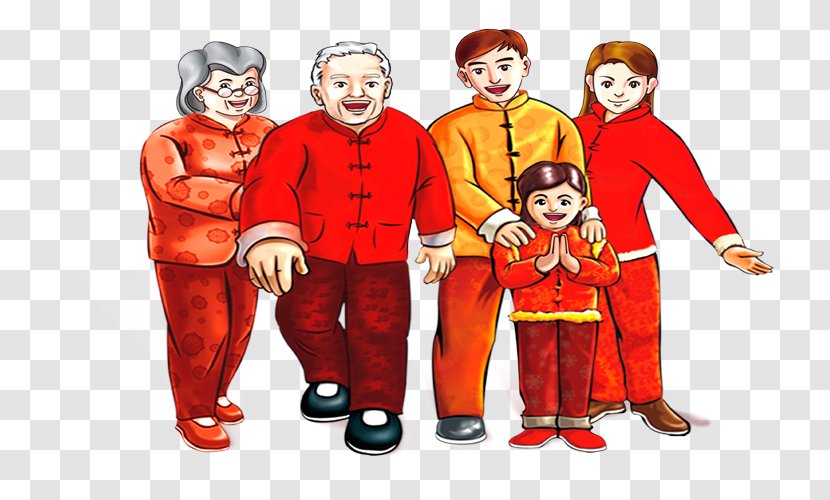 Chinese New Year Animation Festival - Traditional Holidays - Harmonious Family Transparent PNG