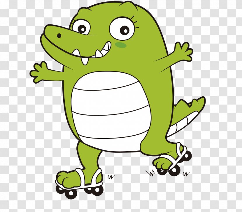 Dwarf Crocodile Reptile Toad Clip Art - Roller Skates Transparent PNG