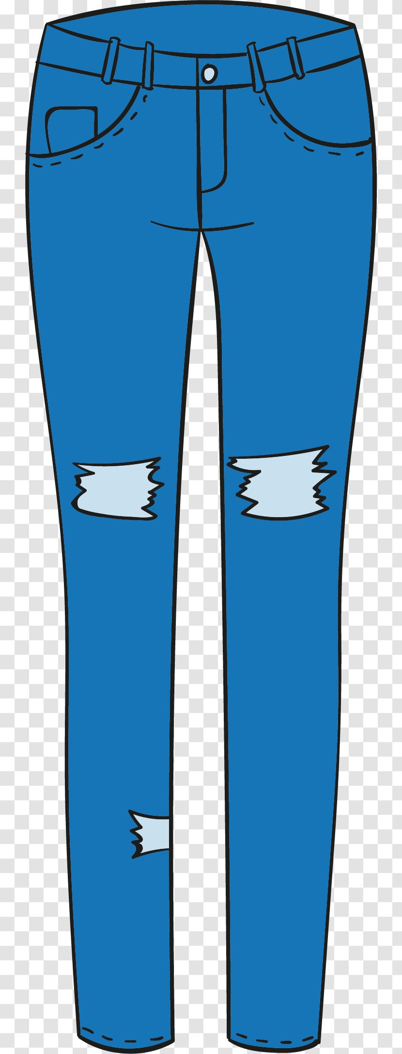 Jeans Drawing Euclidean Vector - Blue Transparent PNG