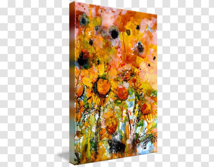 Modern Art Common Sunflower Watercolor Painting Abstract - Ink Transparent PNG