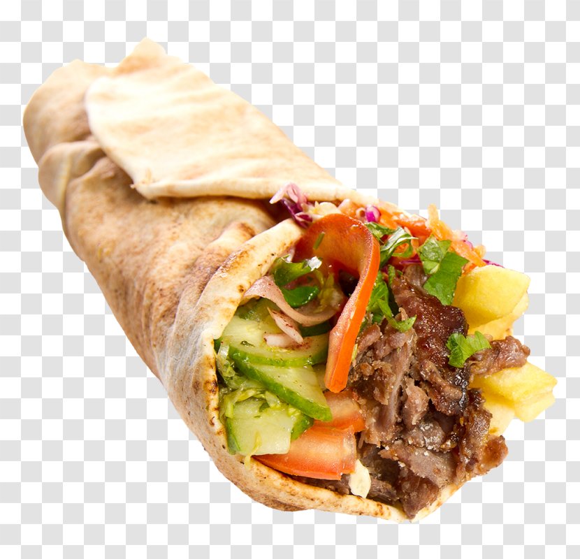 Doner Kebab Wrap Turkish Cuisine Deniz House Kitchen - Barbecue - Pizza Transparent PNG