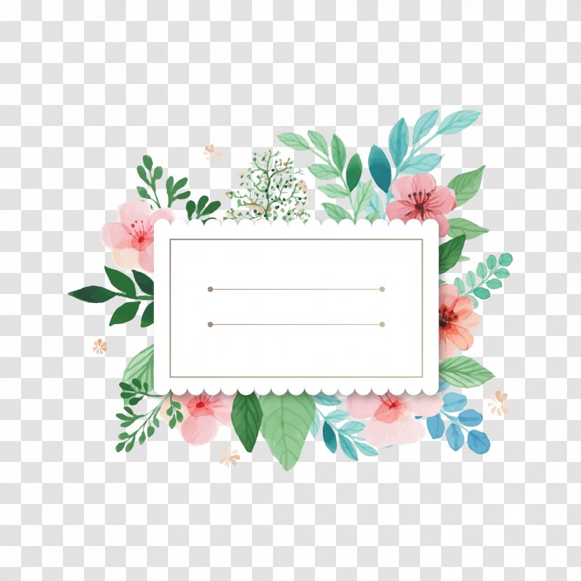 Flower Picture Frame - Photography - Watercolor Flowers Transparent PNG