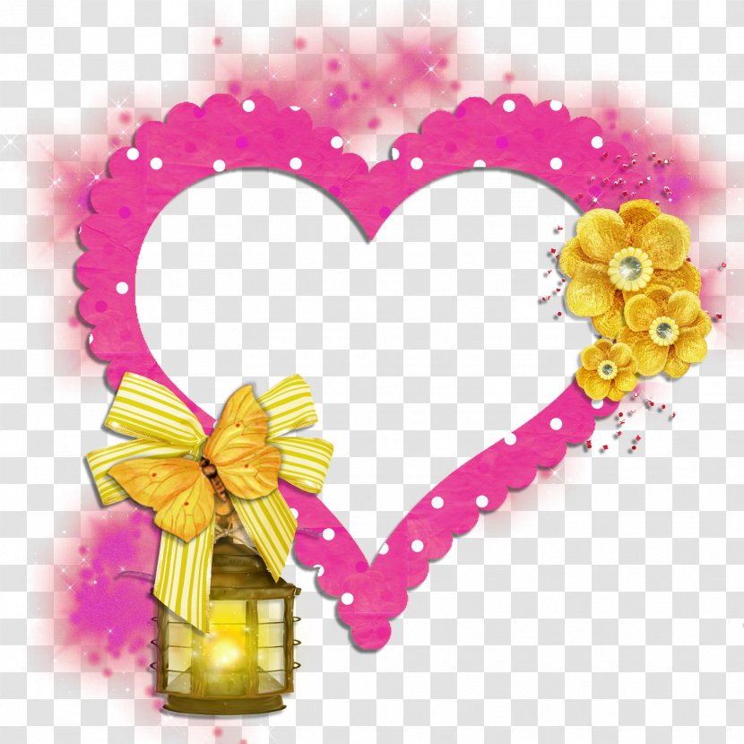 Butterfly Heart Picture Frames Clip Art - Yellow - Frame Transparent PNG
