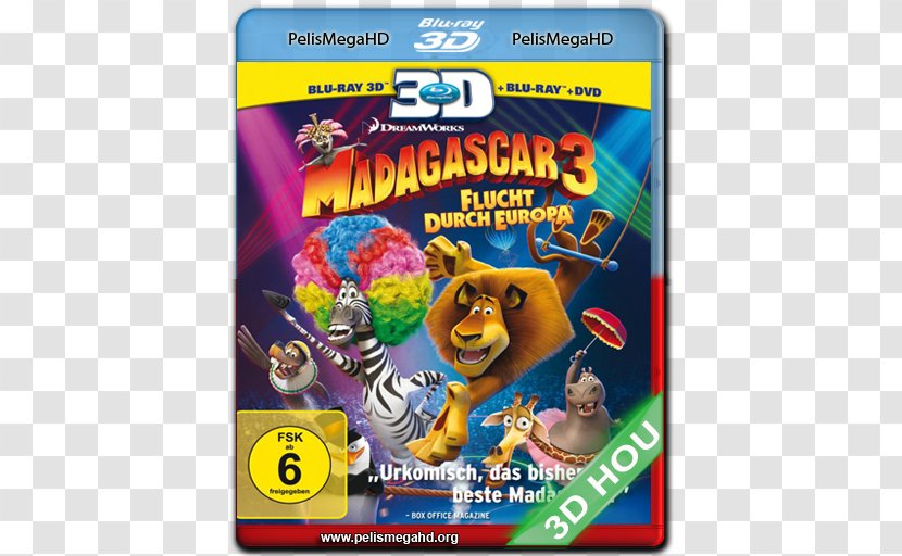 Blu-ray Disc Madagascar 3D Film Digital Copy - Gloria Transparent PNG