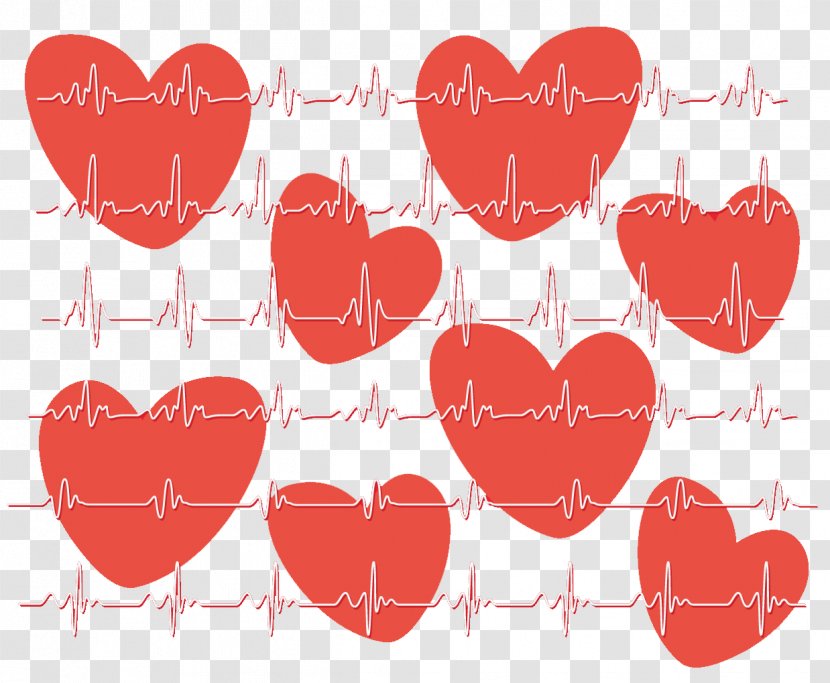 Heart Electrocardiography Euclidean Vector - Cartoon - Creative Electrocardiogram Transparent PNG
