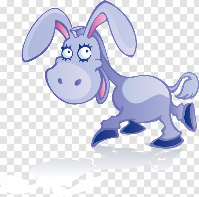 Cartoon Euclidean Vector - Funny Animal - Smiling Donkey Transparent PNG