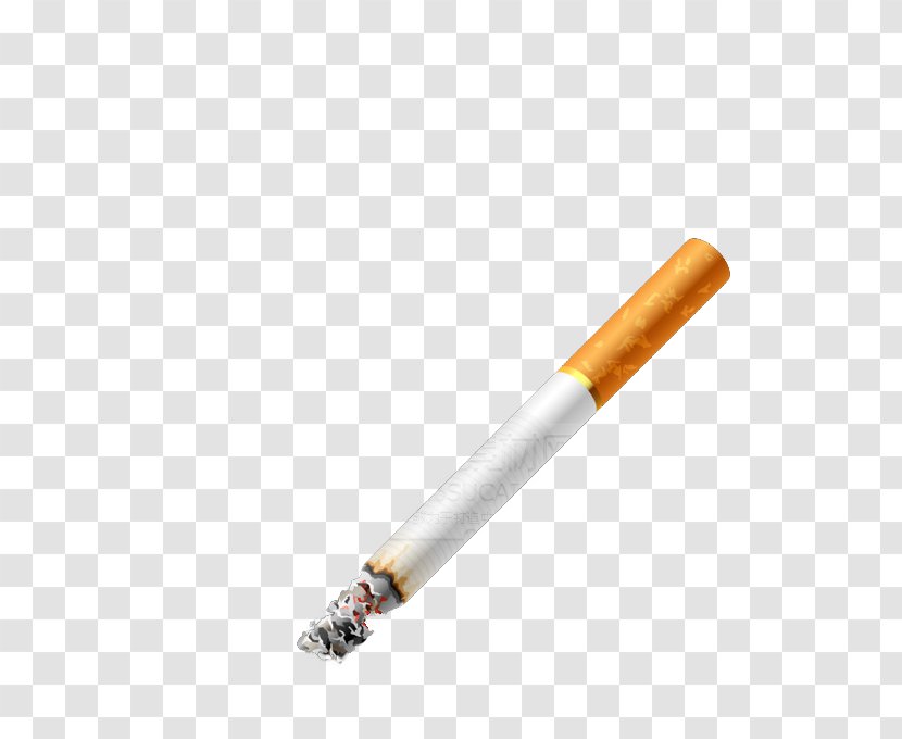 Cigarette Tobacco Icon - Silhouette - Lit Transparent PNG