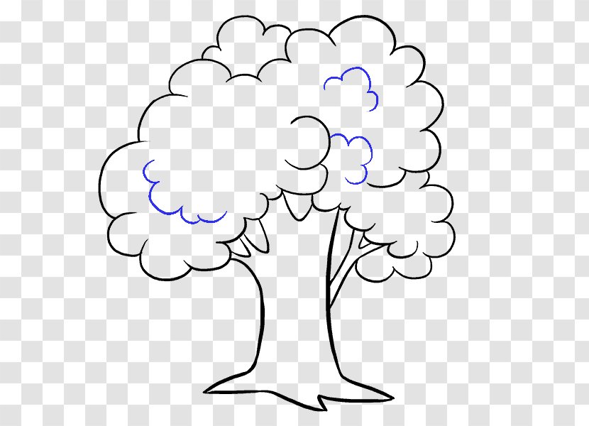 Drawing How To Draw Trees Cartoon Line Art - Tree - Lines Transparent PNG