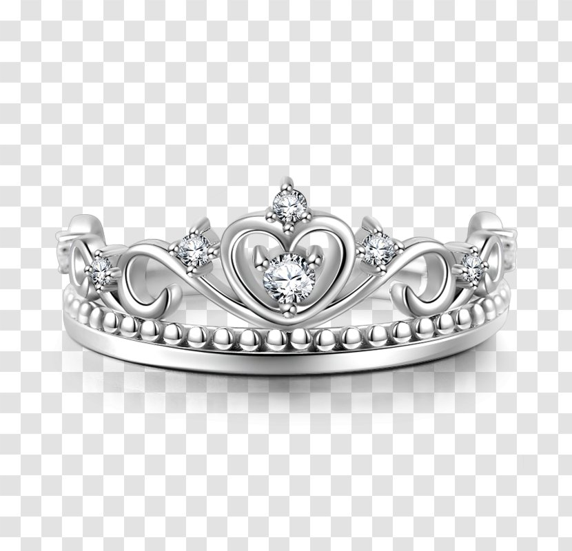 Wedding Ring Sterling Silver Crown - Charm Bracelet Transparent PNG