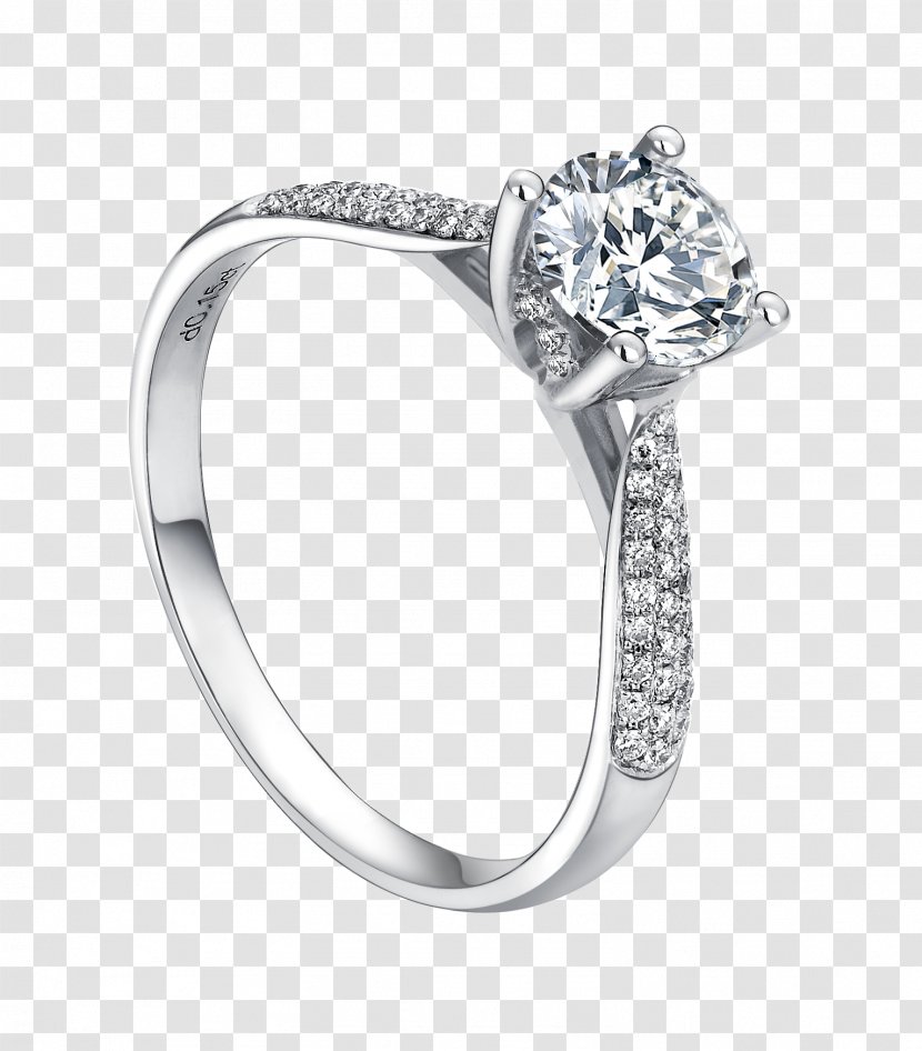 Wedding Ring Engagement Diamond - Silver Transparent PNG