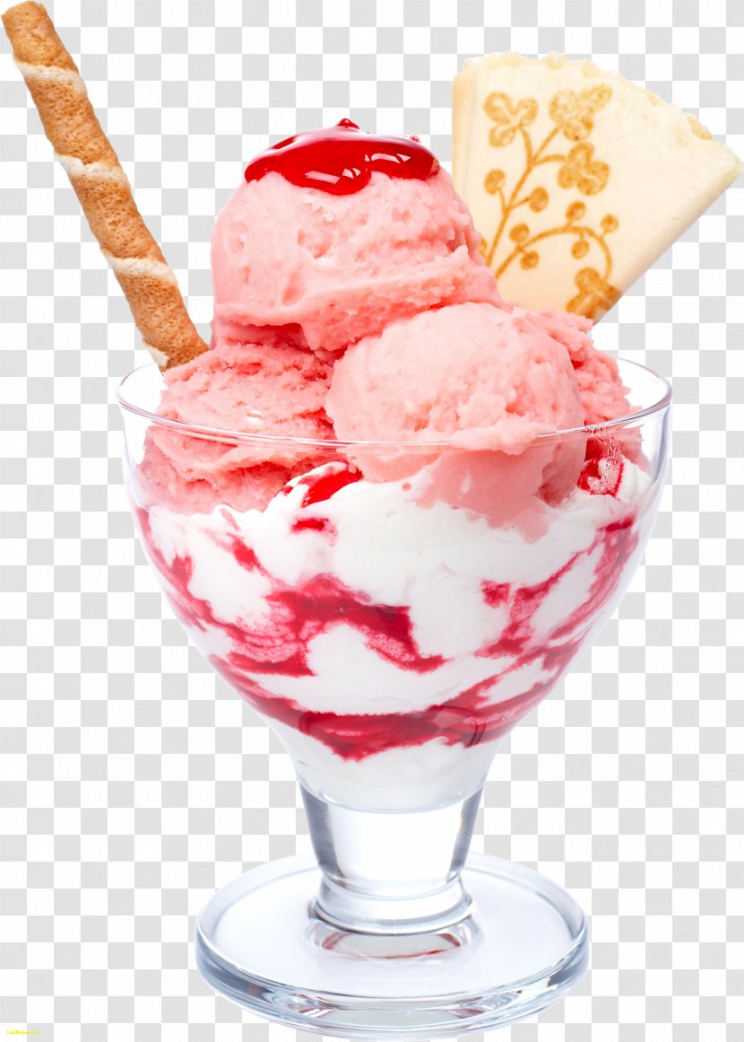 Ice Cream Cones Sundae Strawberry - Frozen Food Transparent PNG