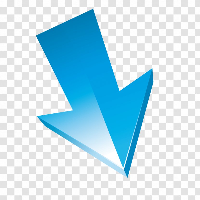 Euclidean Vector Three-dimensional Space Arrow - Turquoise - Straight Down Blue Texture Transparent PNG
