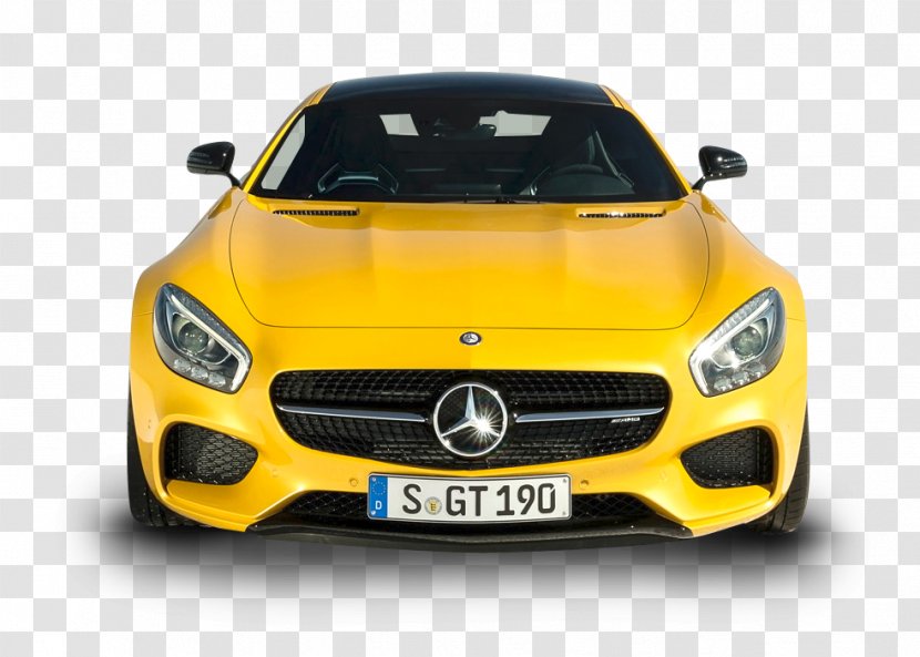 Mercedes-Benz SLS AMG GT Sports Car - Mercedes - Yellow Solarbeam Front Transparent PNG