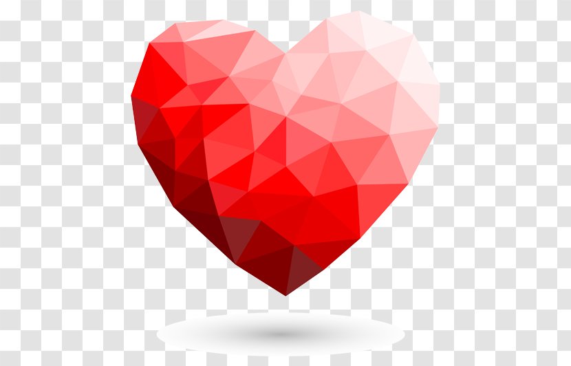 Red Royalty-free - Polygon - Geometric Heart Transparent PNG