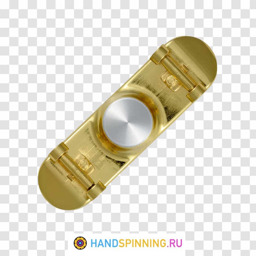 Copper Skateboard Fidget Spinner Metal - Logo - Sprinkle Gold Hands Transparent PNG