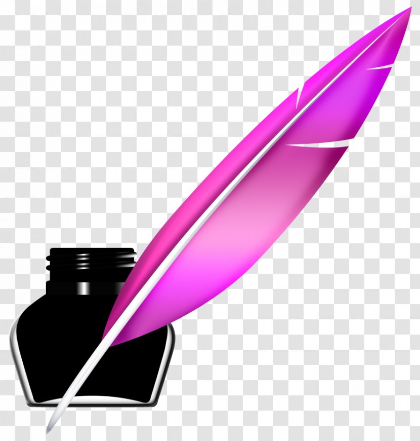 Paper Quill Pen Inkwell Clip Art - Editorial Cliparts Transparent PNG