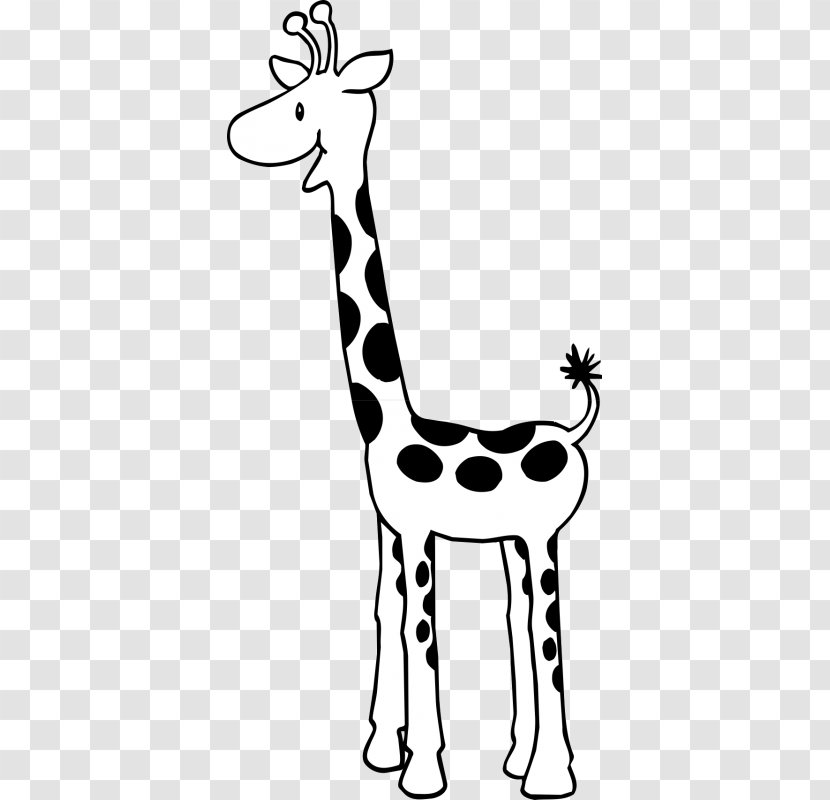 Giraffe Cartoon Black And White Clip Art - Japanese Transparent PNG