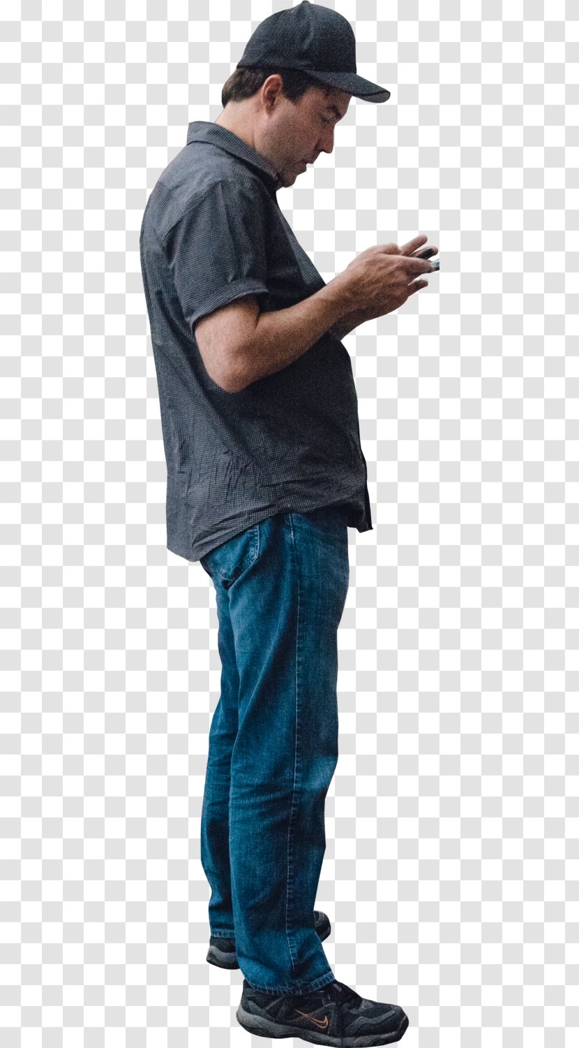 Man Mobile Phones Male - Standing - Side By Transparent PNG