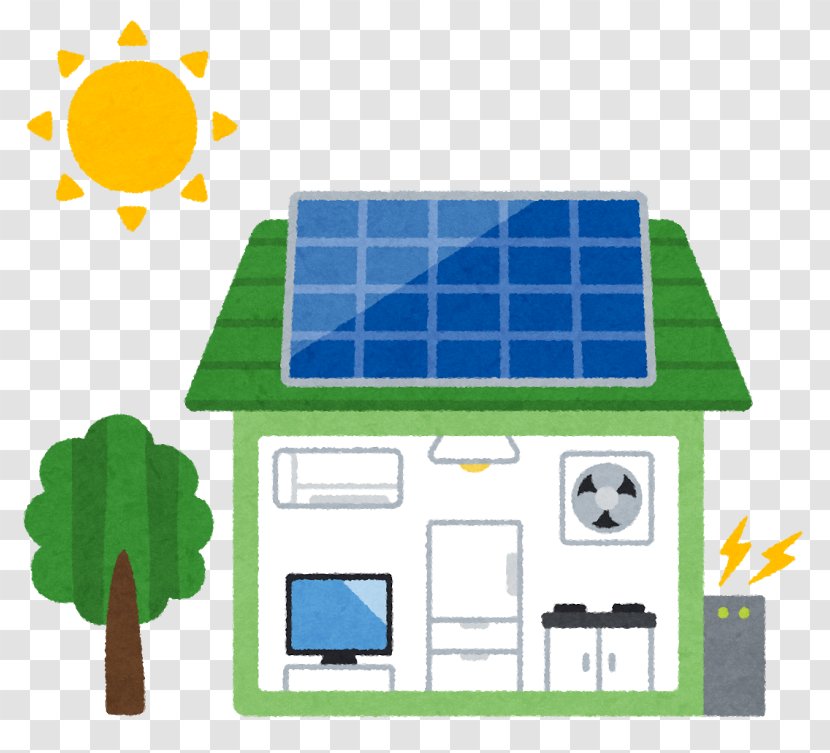 Photovoltaics Solar Panels Electricity Generation オール電化住宅 Renewable Energy - House Transparent PNG