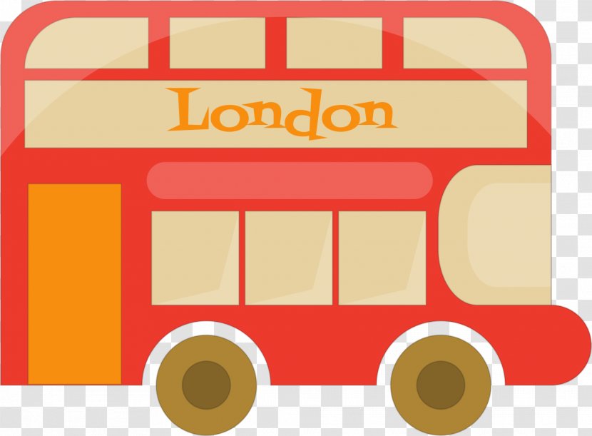 Bus Red - Area - Cartoon Car Transparent PNG