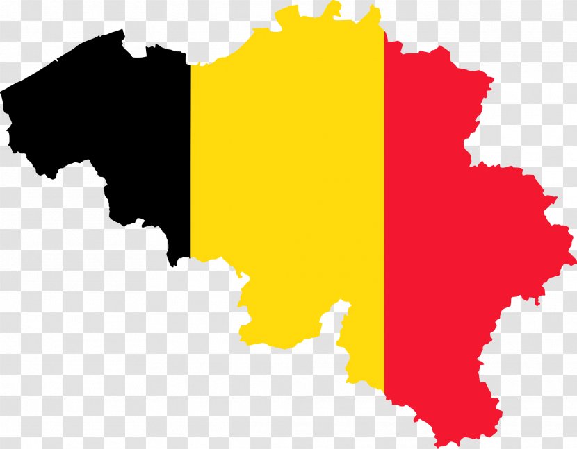 Flag Of Belgium Vector Map - Yellow - World Landmark Transparent PNG