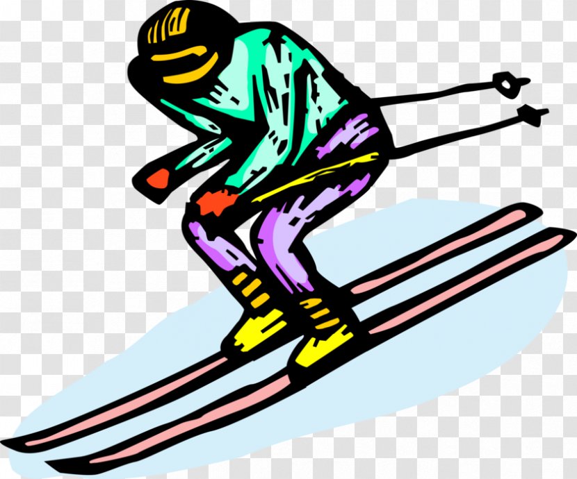 Clip Art Vector Graphics Illustration Image Royalty Payment - Ski Equipment - Downhill Skier Transparent PNG