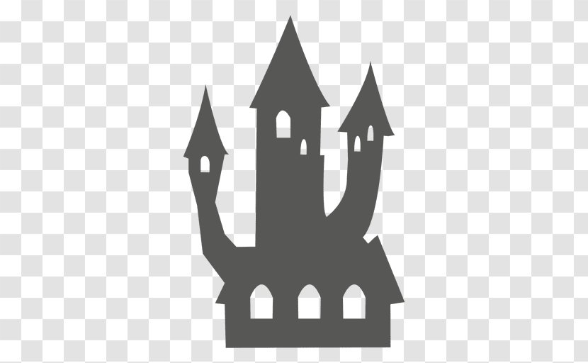 Halloween Haunted House Clip Art - Silhouette - Isolated Vector Transparent PNG