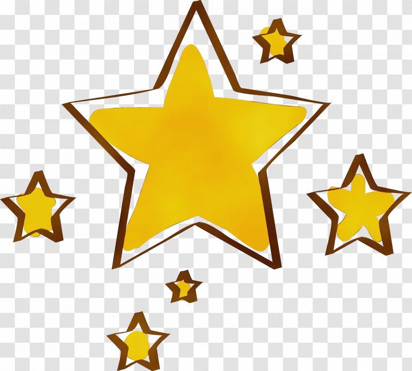 Yellow Star Symbol - Wet Ink Transparent PNG