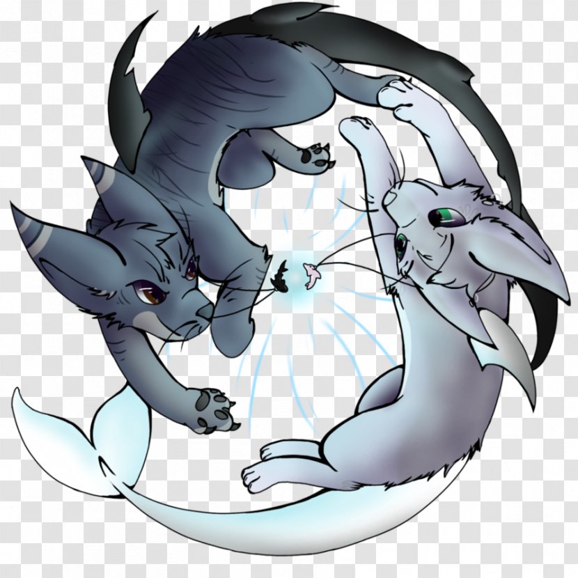Cat Dragon Cartoon Tail - Silhouette - Brother Sister Transparent PNG