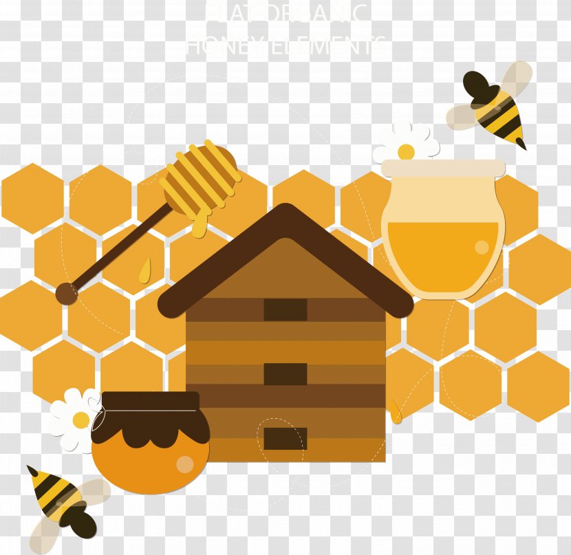 Honey Bee Honeycomb - House Vector Transparent PNG