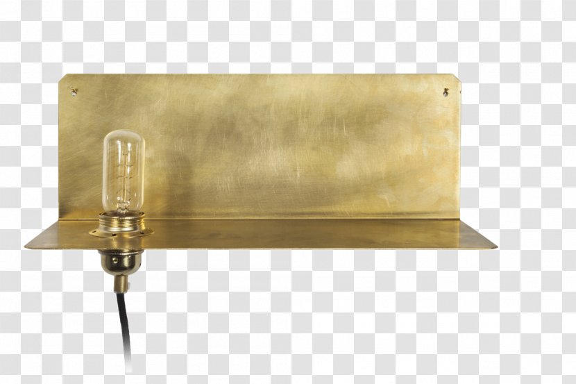 Light Fixture Brass Frama 90° Wall Lamp And Shelf - Copper Transparent PNG