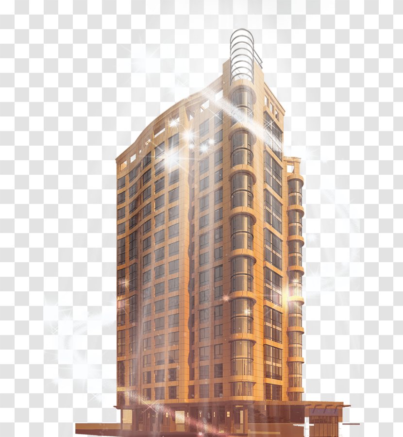 Skyscraper - Condominium - Light Shining Skyscrapers Transparent PNG